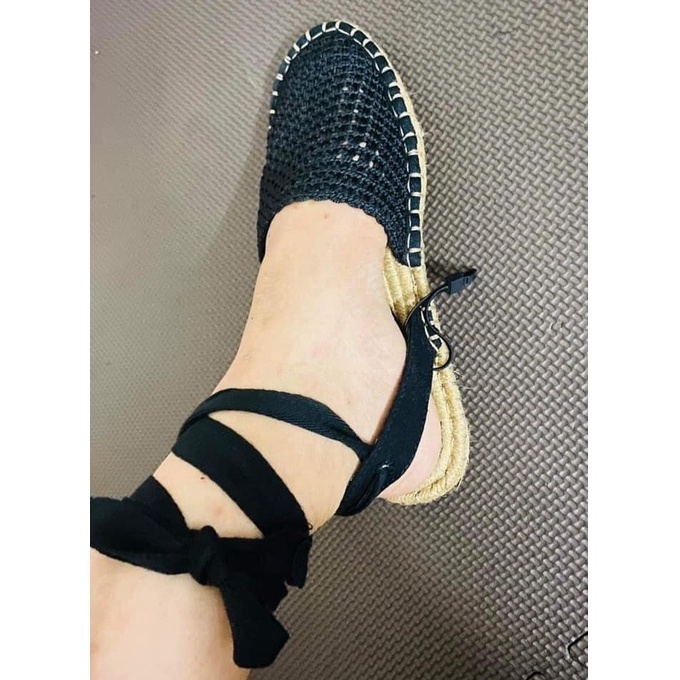 Sandal đế cói ZARA Authentic dây dan chắc chắn trẻ trung dễ phối đồ