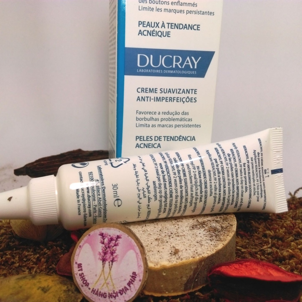 [Nội địa Pháp] Kem dưỡng giảm mụn và dưỡng ẩm da Ducray Keracnyl PP Anti-Blemish Soothing Cream 30ml