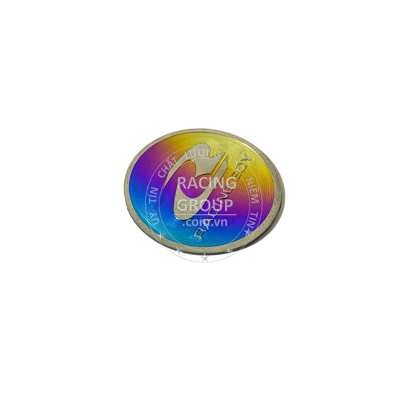 Tem titan logo đường kính 4cm hình tròn có sẵn keo dán