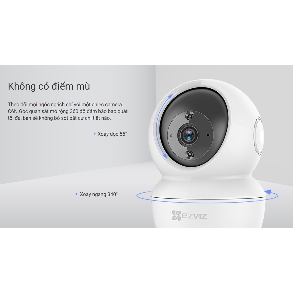 [Hỏa Tốc - HN] Camera IP WIFI trong nhà xoay 360 Ezviz C6N 1080p 2M, C6N 4MP 2K chính hãng, bảo hành 24 tháng