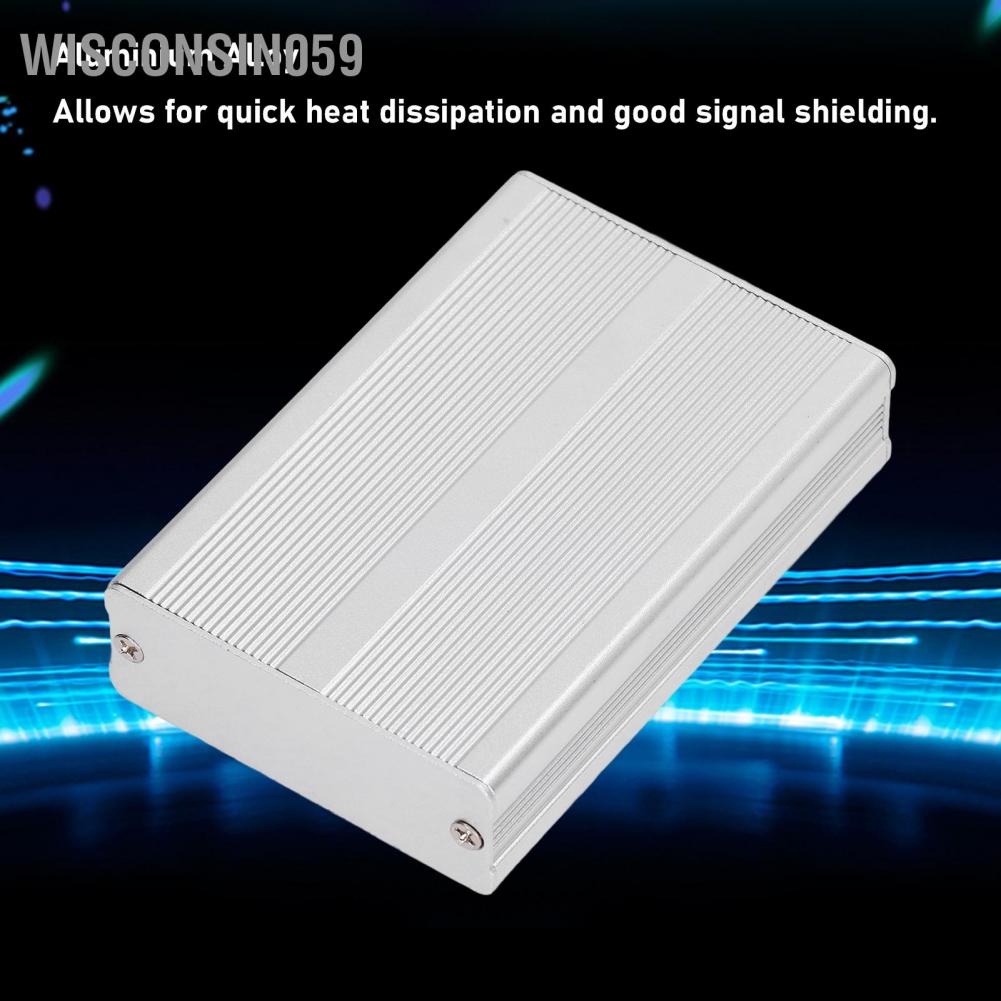 Wisconsin059 Aluminium Electric Box Waterproof Junction Enclosure Case Integrated for DIY Silver 24x69x100mm