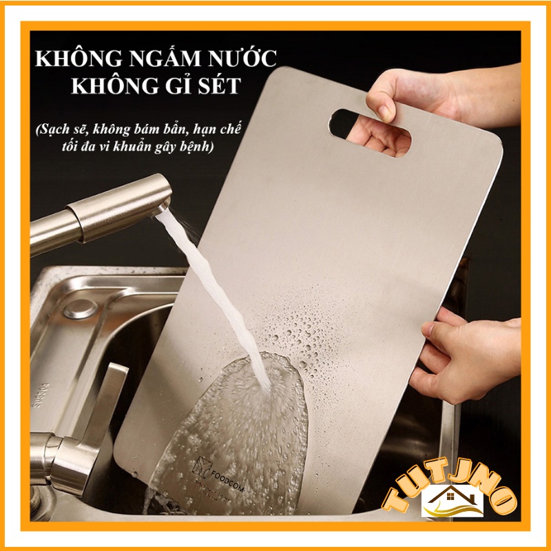 Thớt inox 304 cao cấp 2 mặt kháng khuẩn chống ẩm mốc hoen gỉ TUTJNO