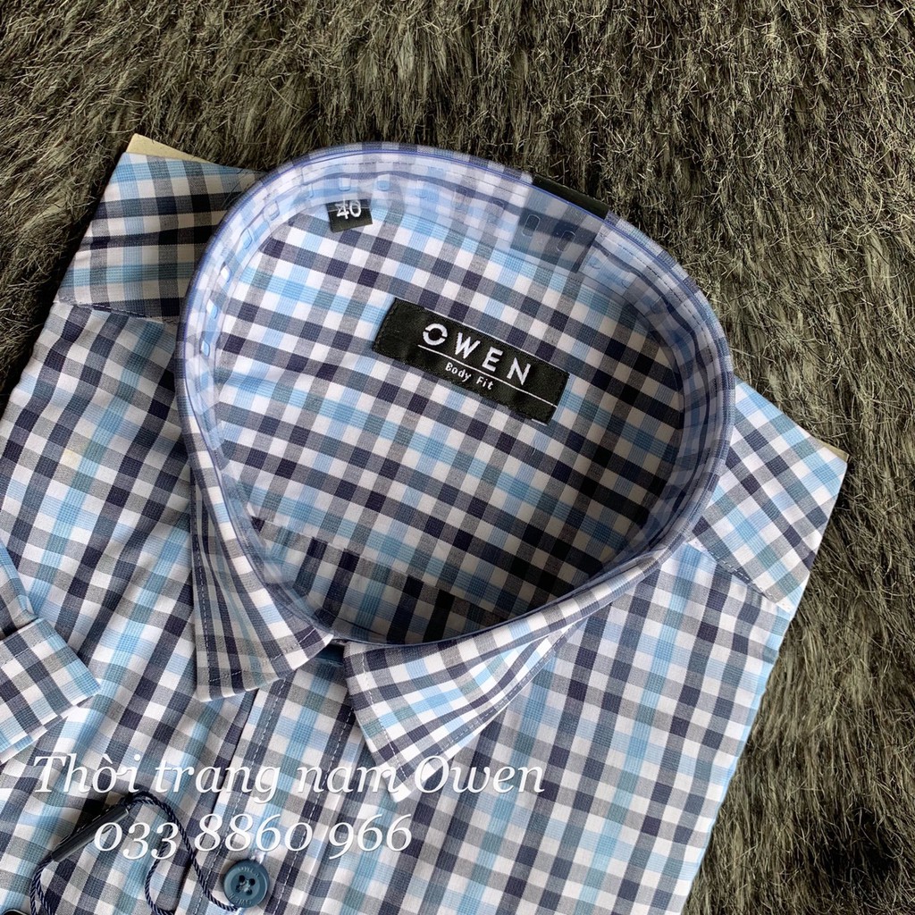 OWEN - Áo sơ mi ngắn tay Owen vải sợi tre 22557- Áo sơ mi nam