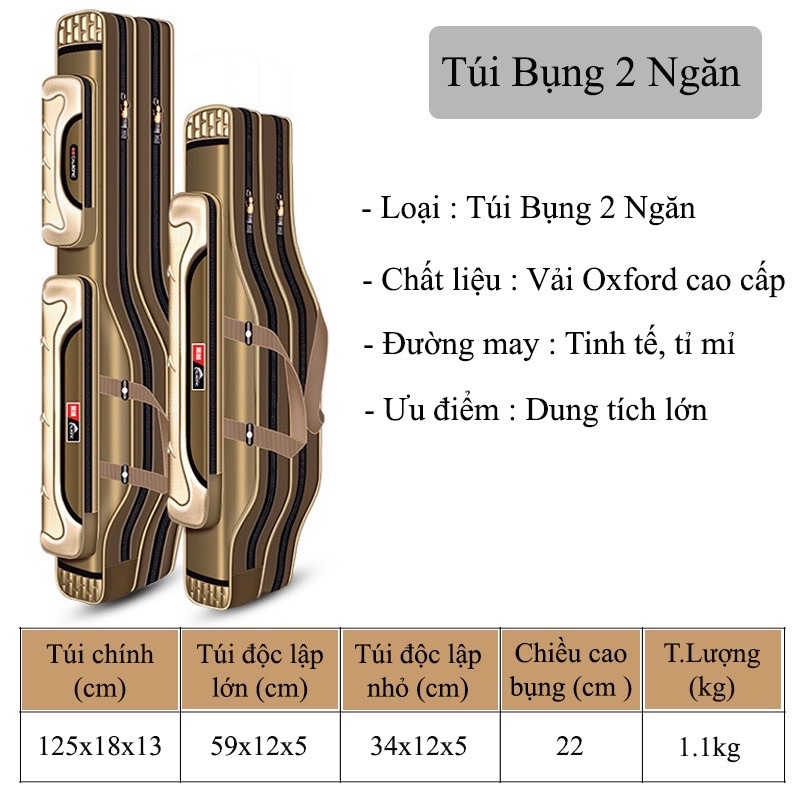 Túi Đựng Cần Câu Cá Siêu Bền 3-4 Ngăn Tiện Dụng TDC-10