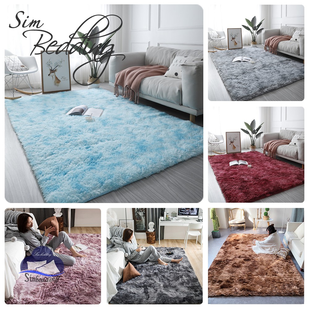 Thảm trải sàn 💎SALE💎 thảm lông loang  kích thước 1M6 x 2M dày mềm mượt đế chống trơn trượt cho phòng khách phòng ngủ