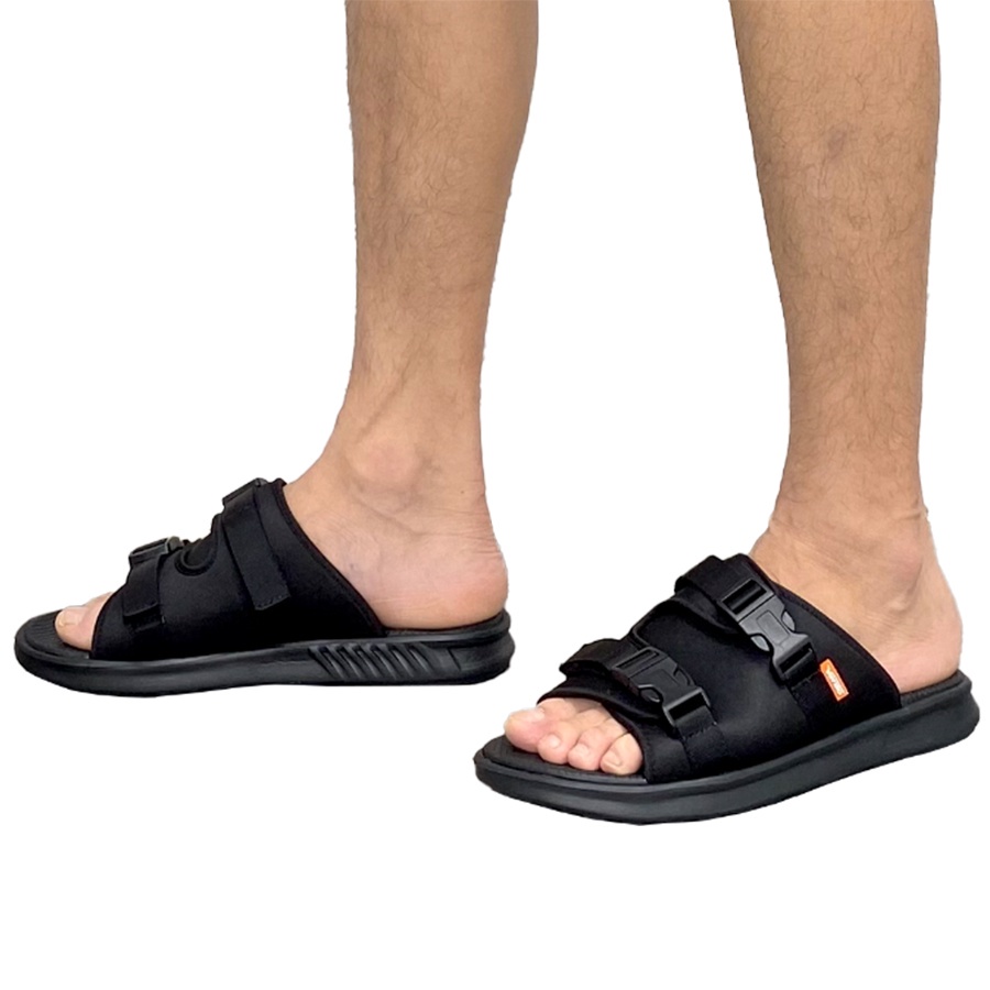 Dép Quai Ngang Nam Vento Chính Hãng ZIPPER NB120 Màu Đen
