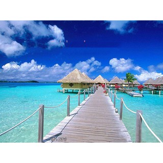 Tranh dán tường Tranh phong cảnh Đại dương biển - góc nhìn lãng mạn,Tranh dán tường 3d hiện đại (tích hợp sẵn keo)