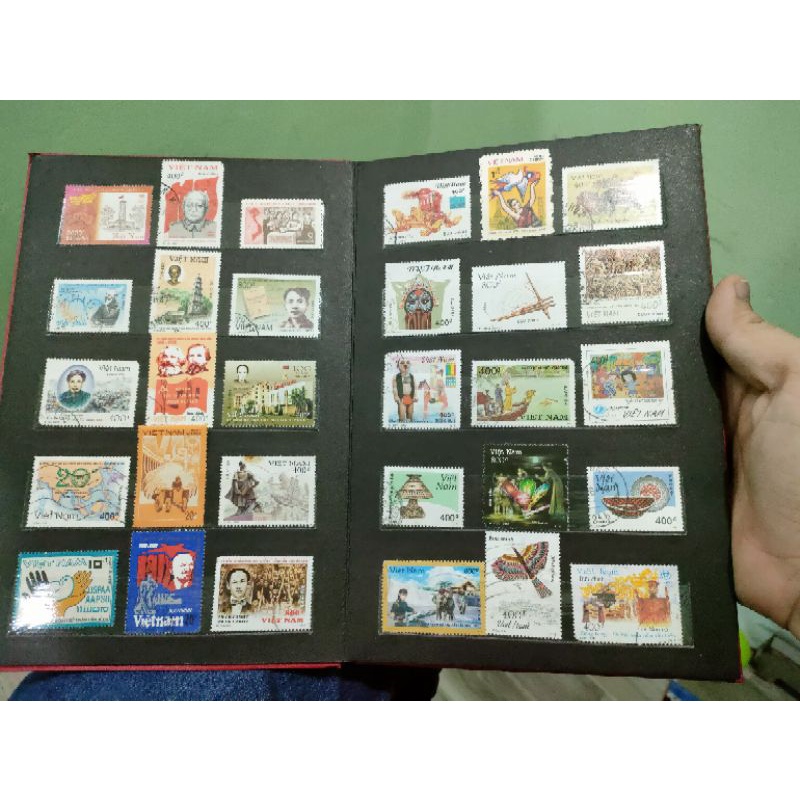 Stamp Ablum tem bưu chính. Bộ 90 tem xưa Việt Nam tặng kèm album từ những năm 1980 - nay.