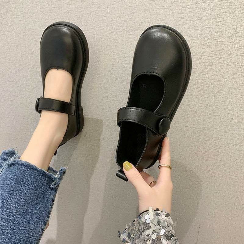 Giày búp bê Lolita dây cài đế ôm chân cao cấp - Giày nữ Ulzzang đế độn da mềm❤️