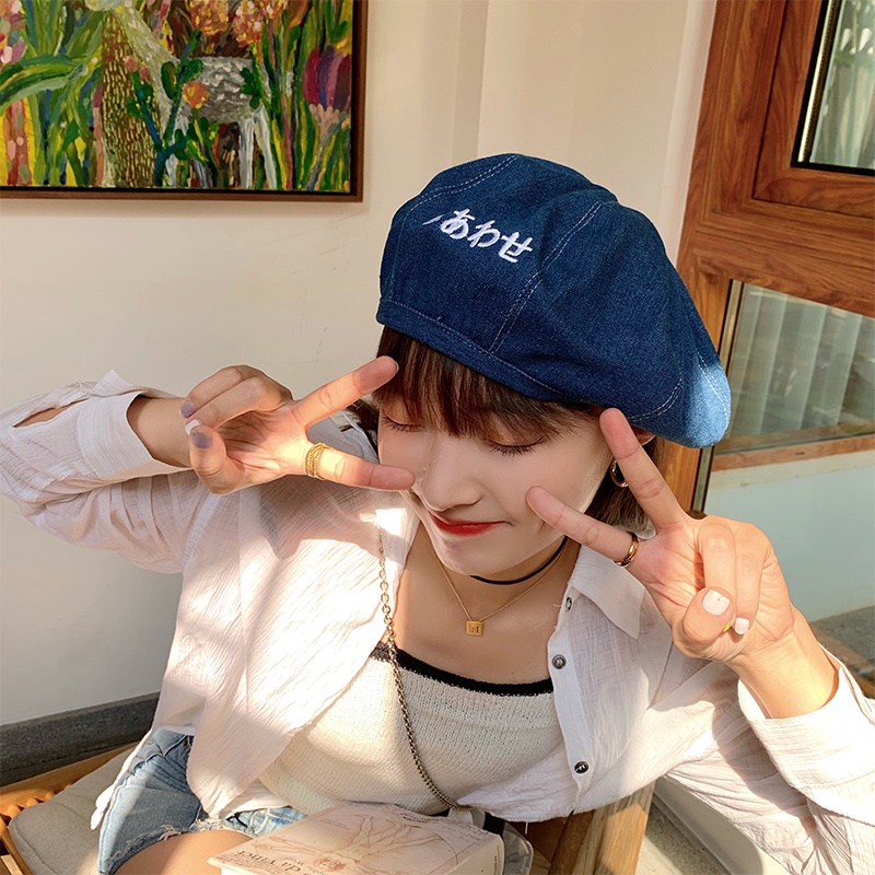 Mũ Beret In Chữ Phong Cách Thời Trang Nhật Bản Dành Cho Nữ