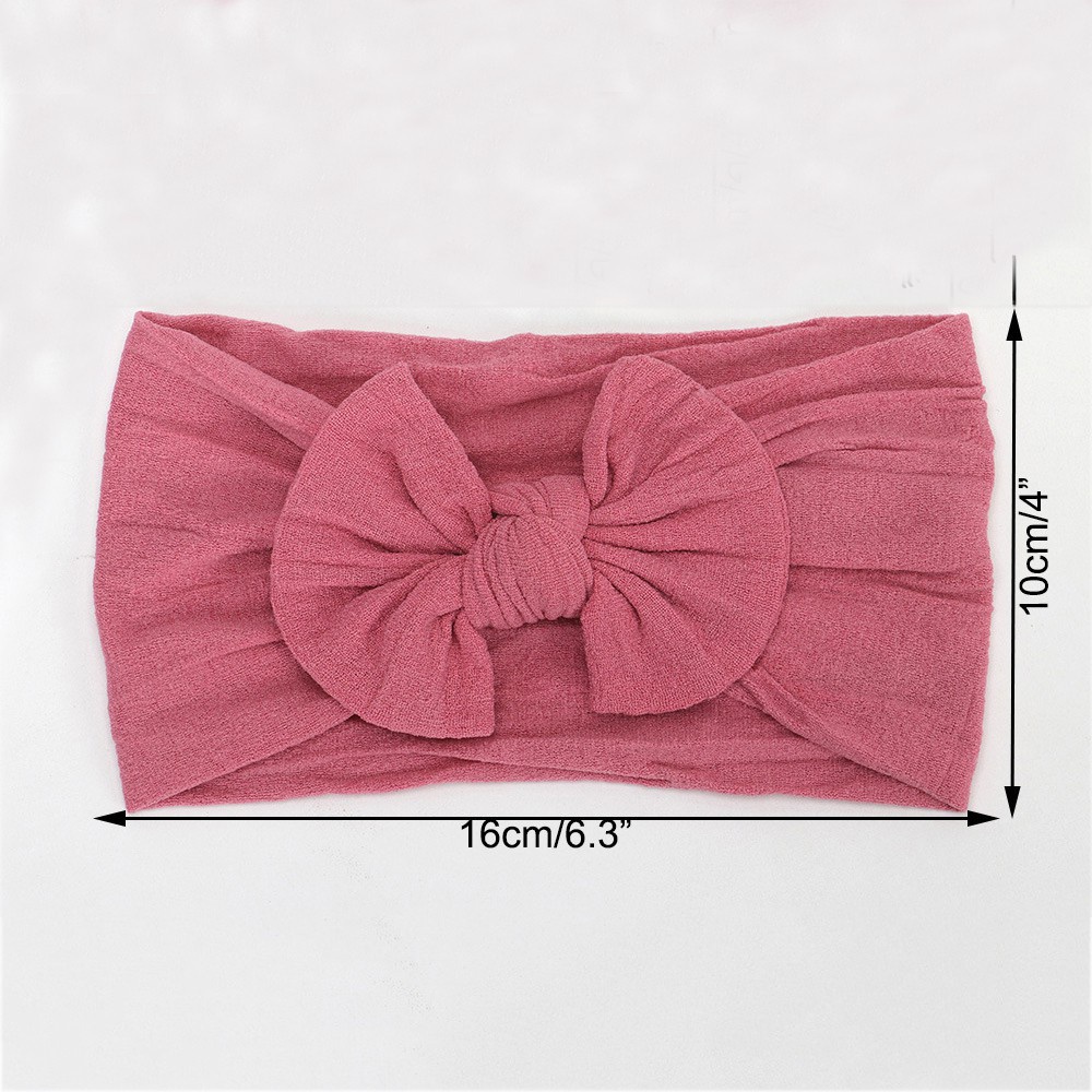 Băng Đô Cài Tóc Tai Thỏ Co Giãn Bằng Nylon Đính Nơ Dễ Thương Cho Bé Gái