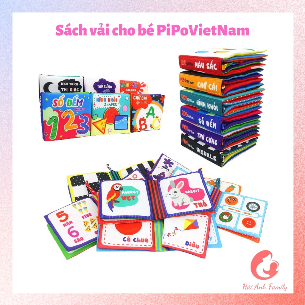 Sách vải cho bé PipoVietnam phát triển tư duy, an toàn cho trẻ sơ sinh và trẻ nhỏ