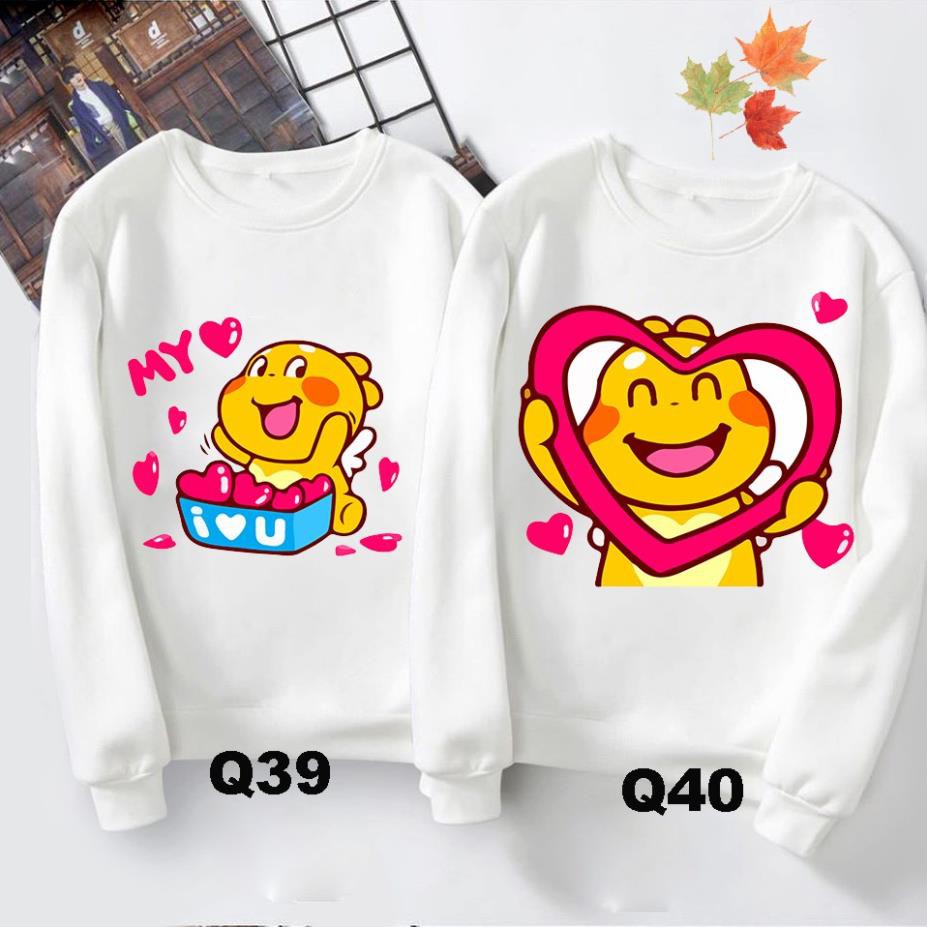 (SALE 50%) Áo nỉ đôi sweater nam nữ, áo cặp cute - ÁO QOOBEE THU ĐÔNG LOẠI 1