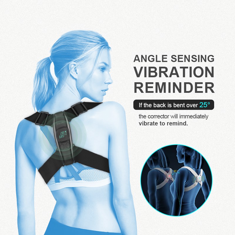 ANLAN Back Support Spine Shoulder Posture Orthosis Adjustable Smart Sensor Vibration Reminder