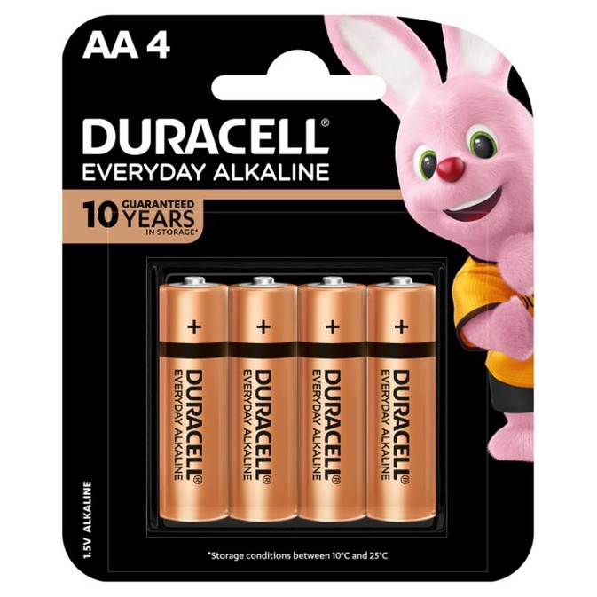 Pin Kiềm Duracell Everyday AA vỉ 4 viên