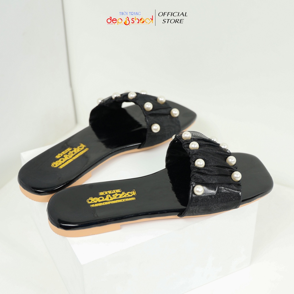 Dép nữ đi biển quai ngang bèo nhún nhúm thời trang có size lớn 41 42 43