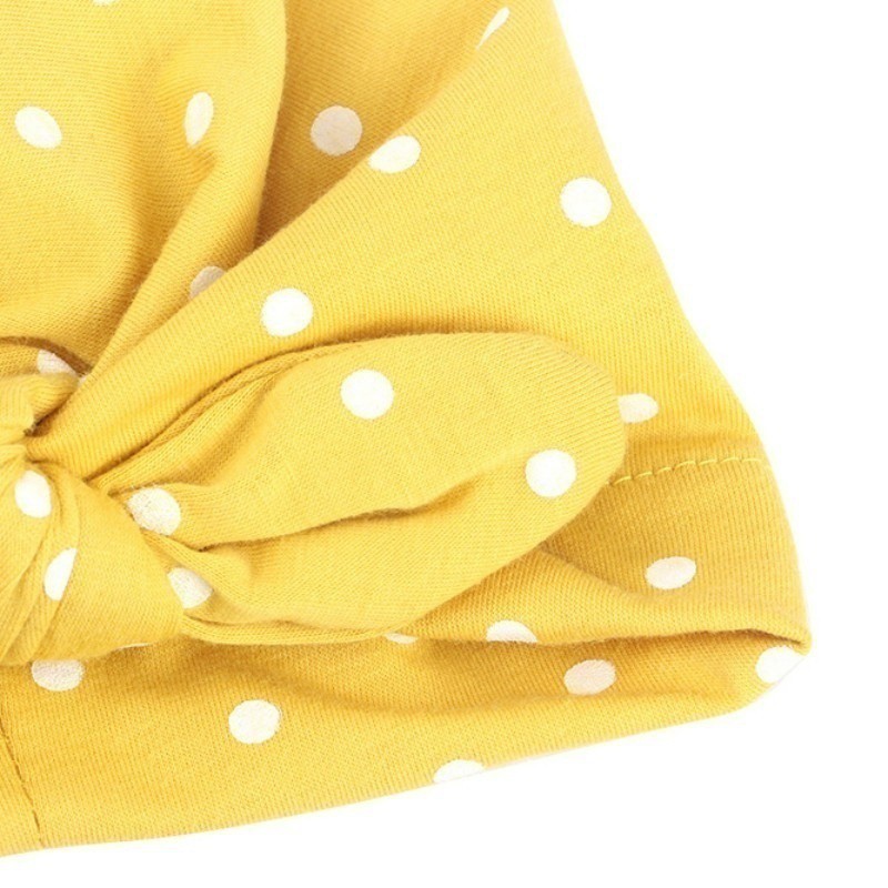 Nón Trùm Đầu Vải Cotton Phối Họa Tiết Chấm Bi Xinh Xắn Cho Bé
