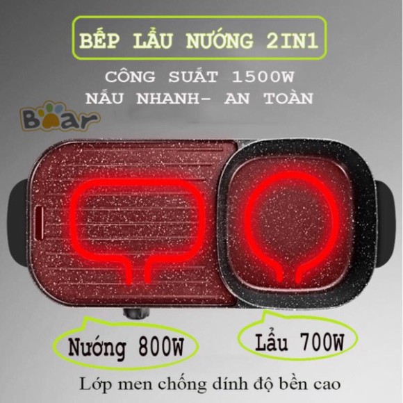 Bếp Lẩu Nướng Đa năng CÁT Á 2 in 1 - Nồi Lẩu Nướng Đa Năng Siêu Chống Dính Tiện Lợi [BH 12 Tháng]