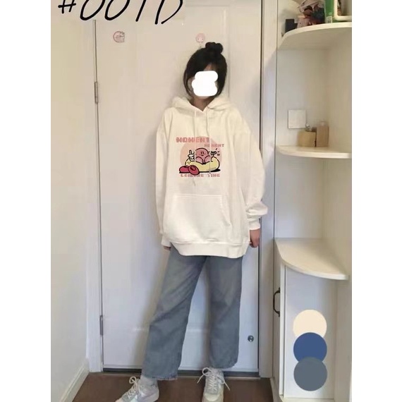 Áo Hoodie Nữ Tay Dài Dáng Rộng In Hình Ngôi Sao Kirby Dễ Thương