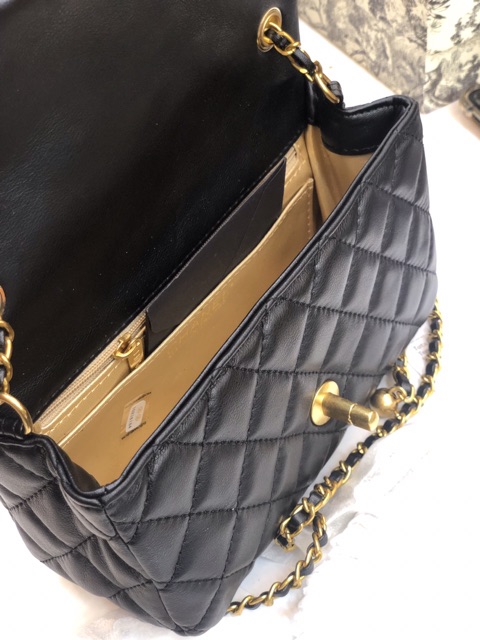 Túi classic super màu đen dây rút size 20cm