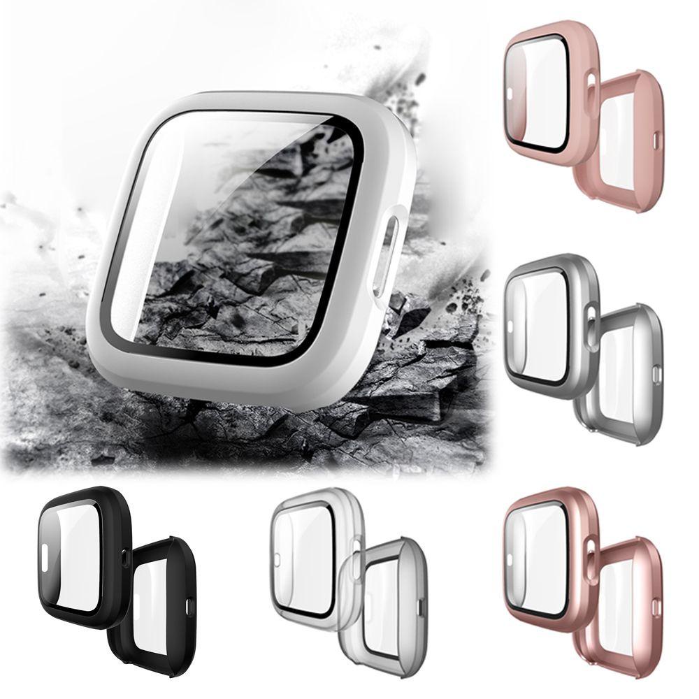 MAG Ốp Bảo Vệ Mặt Đồng Hồ Thông Minh Fitbit Versa 2 Bằng PC Cứng Nhám Kèm Kính Cường Lực 9H
