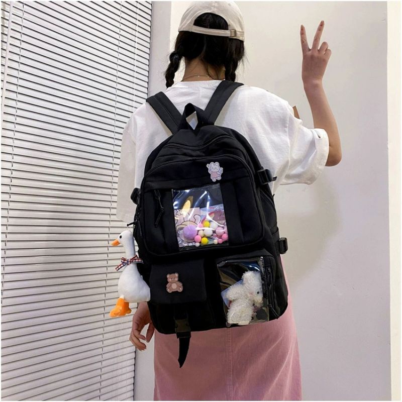 BALO ULZZANG Nữ BALO ĐI HỌC, BALO HOT TREND trong suốt Yiho