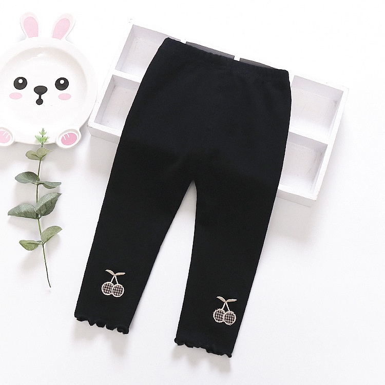 Quần legging  bé gái thêu quả cherry size 6-16kg QD05