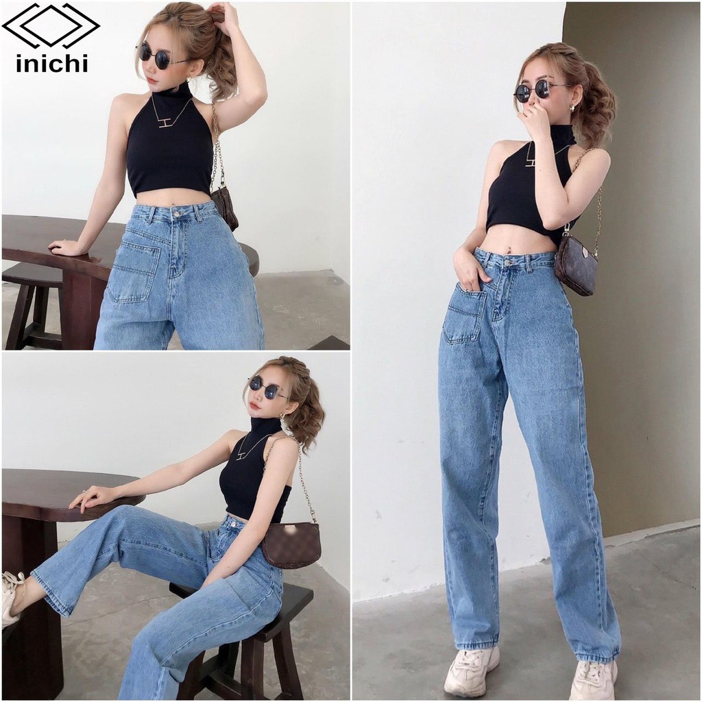 [Mã FAMALLT5 giảm 15% đơn 150k] Quần Jean nữ INICHI Q872 ống rộng SIMPLE JEAN lưng ôm chất đẹp