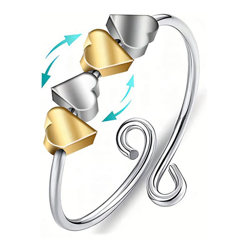 Nhẫn Hở Hình Trái Tim Bằng Thép Không Gỉ Có Thể Điều Chỉnh Giúp Giảm Căng Thẳng