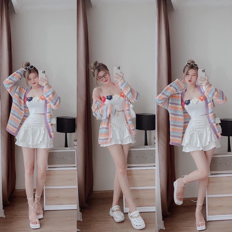 ÁO CADIGAN SỌC CẦU VỒNG