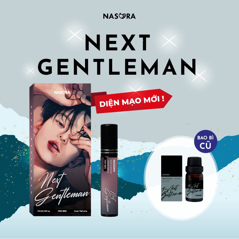 Nước hoa vùng kín nam NASORA The Next Gentleman mùi hương thanh lịch, thơm lâu chai 10ml