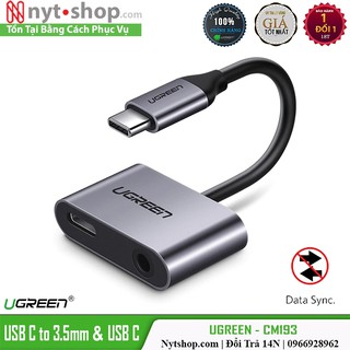 Bộ chuyển đổi ugreen 50596 cao cấp usb type c to audio 3.5mm & usb c