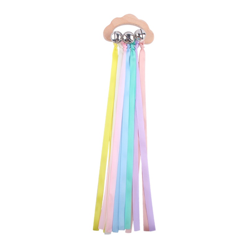 ✿ Vòng Lục Lạc Hình Đám Mây Cầu Vồng Có Chuông Cho Bé Mọc Răng