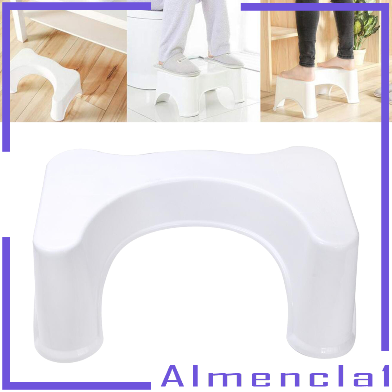 [ALMENCLA1]Step Stool For Toilet Training Kids Anti-skid Bathroom Stool White