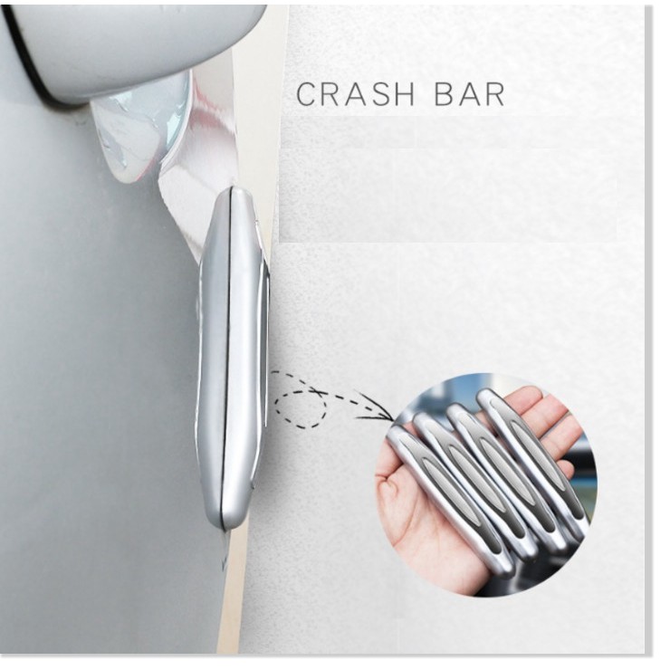 Bộ 4 chiếc nẹp chống va đập cánh cửa ô tô, xe hơi cao cấp BH-238-B - Trắng