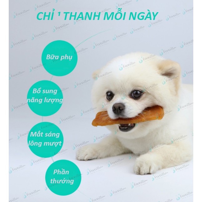 Treat Thưởng Dinh Dưỡng Cho Chó JFamille, Thịt Gà Nhồi Bông Cải/ Cá Tuyết. Pet Snack Gói 100gr - JF1056
