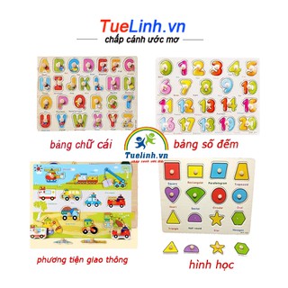 Đồ chơi gỗ cho bé Bảng chữ cái Tiếng Anh có núm gỗ - 26 chữ cái