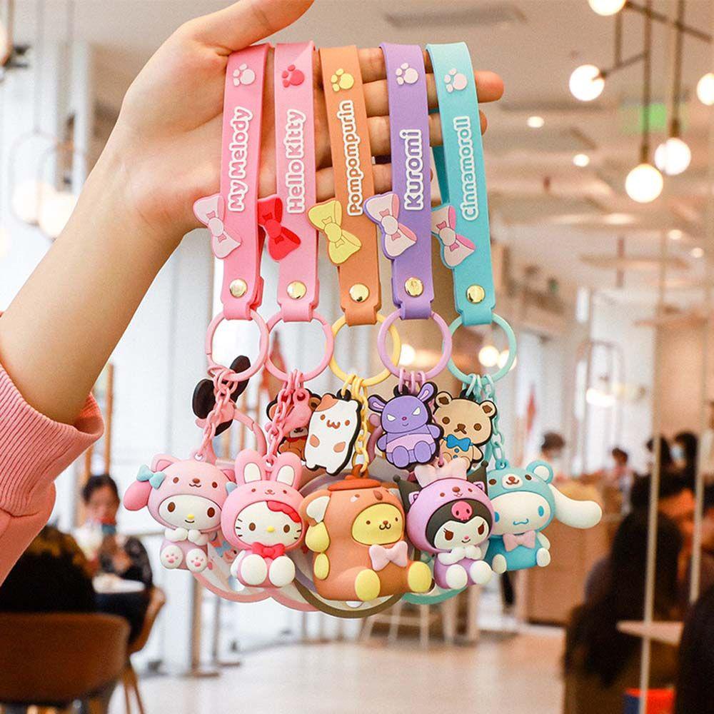 Móc khóa MMULCK kiểu Kuromi Pompom Purin Kitty Cinnamoroll hoạt hình dễ thương