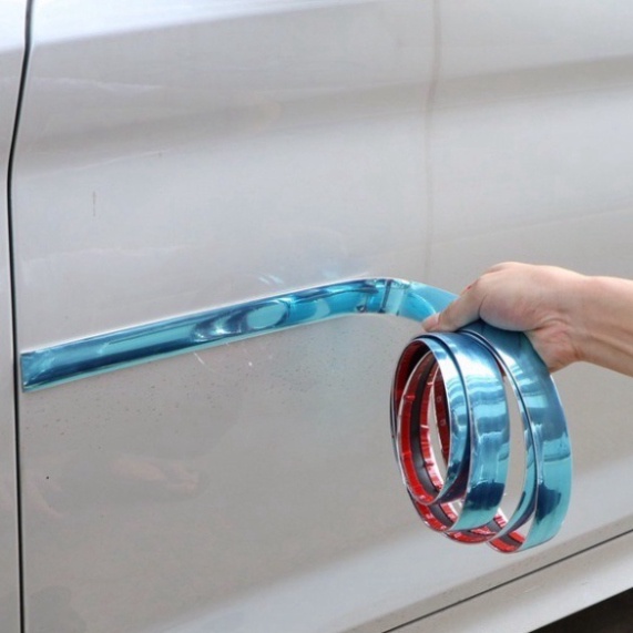 Cuộn 13M Nẹp Viền Trang Trí Chân Kính Ô Tô Mạ Crom Bản 1cm - 2cm - 3cm nẹp viền kính ,nẹp cửa xe , nẹp badsok dự bị dự b