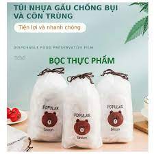 Túi 100 Màng bọc thực phẩm co giãn tái sử dụng có chun bọc đồ ăn rất nhanh