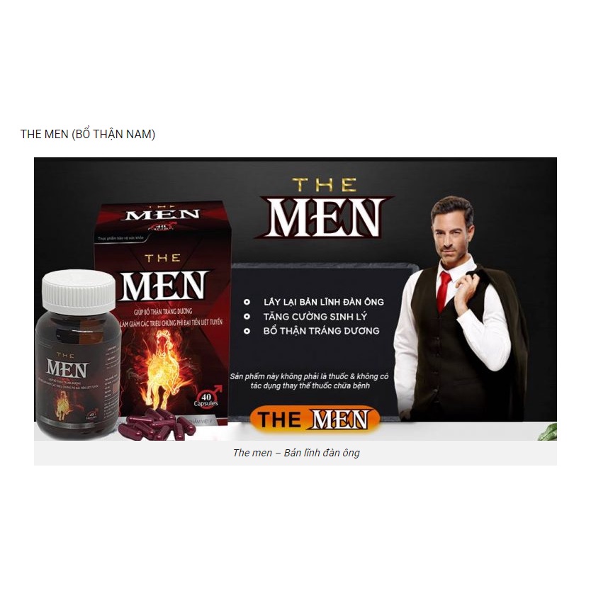 The Men dược phẩm Việt Ý giúp bổ thận tráng dương, hỗ trợ mạnh gân cốt, tăng cường chức năng sinh lý ở nam giới
