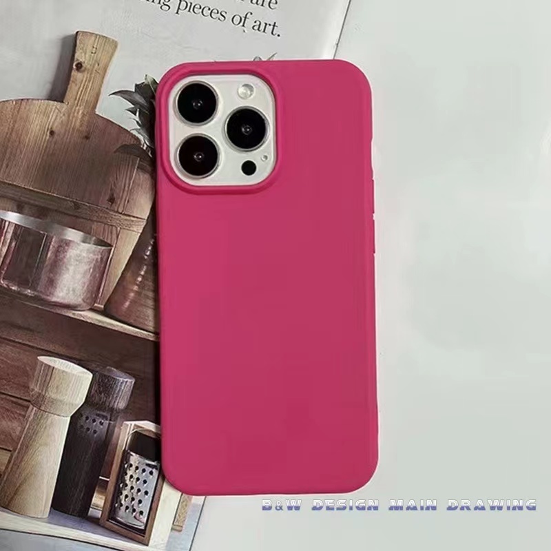 Ốp Điện Thoại Silicon Màu Hồng Đỏ Thời Trang Chống Sốc Cho iPhone 13 12 11 Pro MAX IX XS MAX XR
