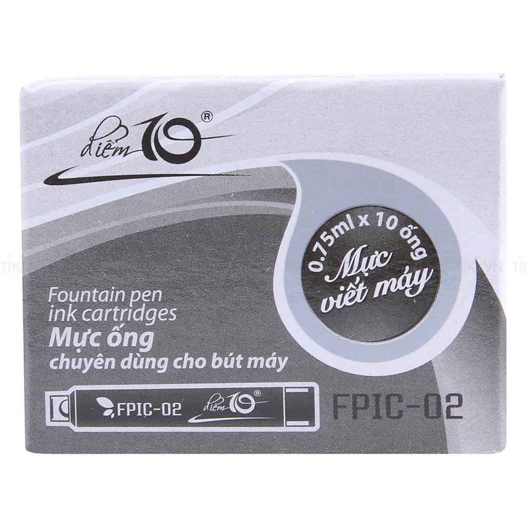 [CHÍNH HÃNG] 10 ống mực khô Thiên Long Điểm 10 FPIC 02 thay cho bơm mực bút sạch sẽ