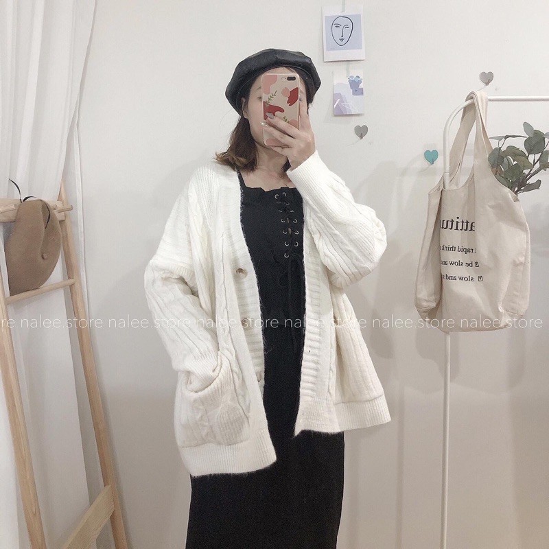 Áo khoác len cardigan vặn thừng | BigBuy360 - bigbuy360.vn
