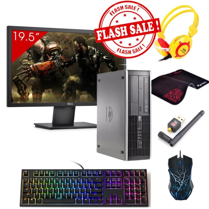 Combo Máy tính để bàn HP 6000 Pro SFF + Màn hình Dell 19.5inch (Core 2 Duo E8400, Ram 2GB, HDD 160GB) + Quà Tặng | BigBuy360 - bigbuy360.vn