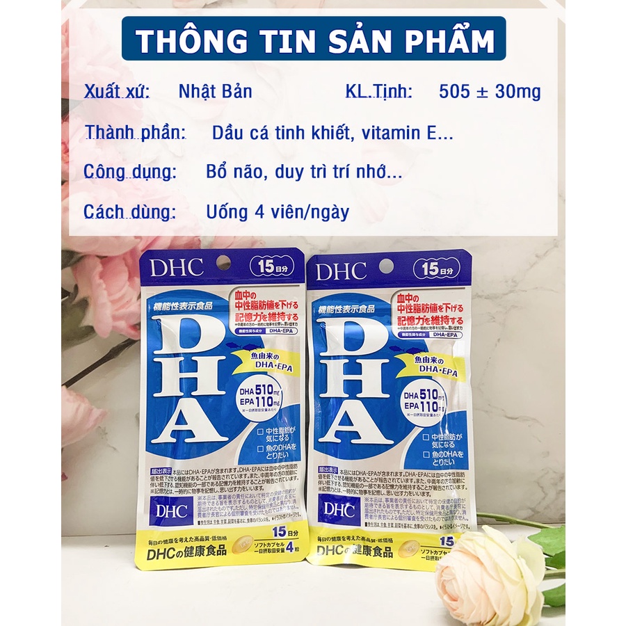 Viên uống bổ não Nhật Bản DHC bổ sung DHA tăng cường trí nhớ Gói 15 ngày/ 30 ngày - Chính Hãng - GoF Store