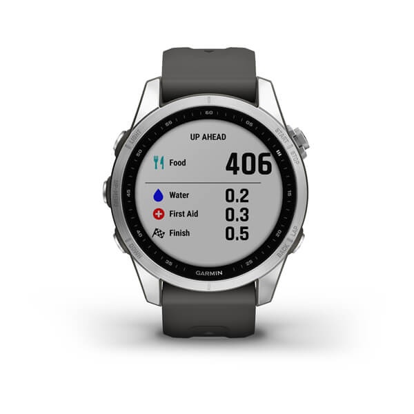 Đồng hồ thông minh Garmin Fenix 7S - Silver with Graphite Silicone Band