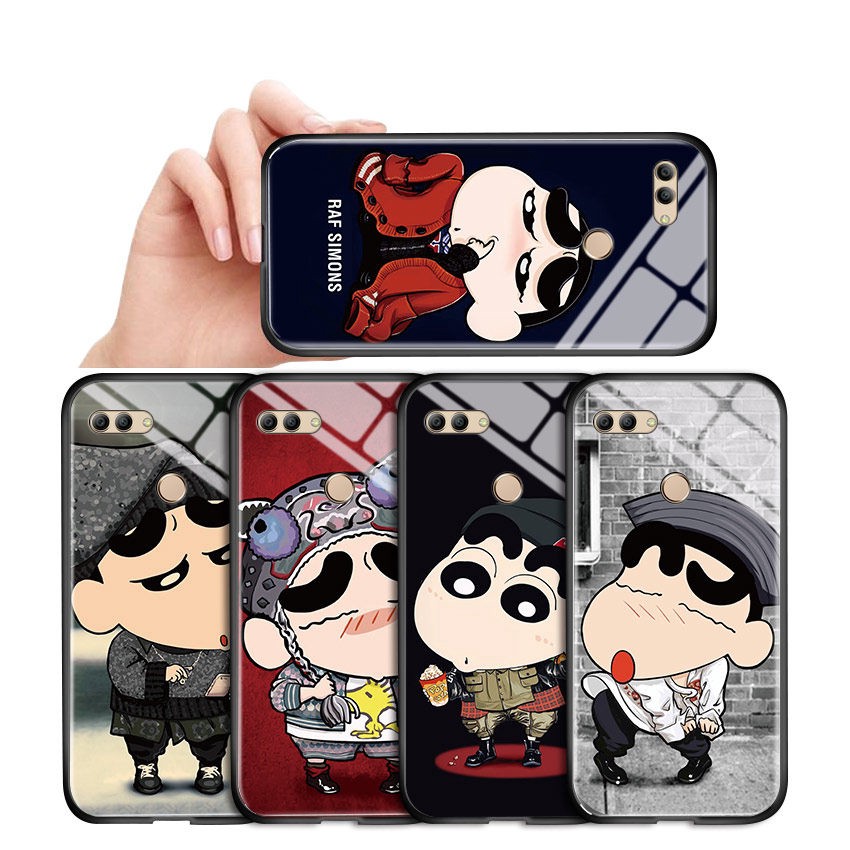 Ốp iPhone ốp lưng iphone mặt kính  in hình Shinchan cho IPhone 5 5S SE 6 6S 7 8 Plus - TIONE