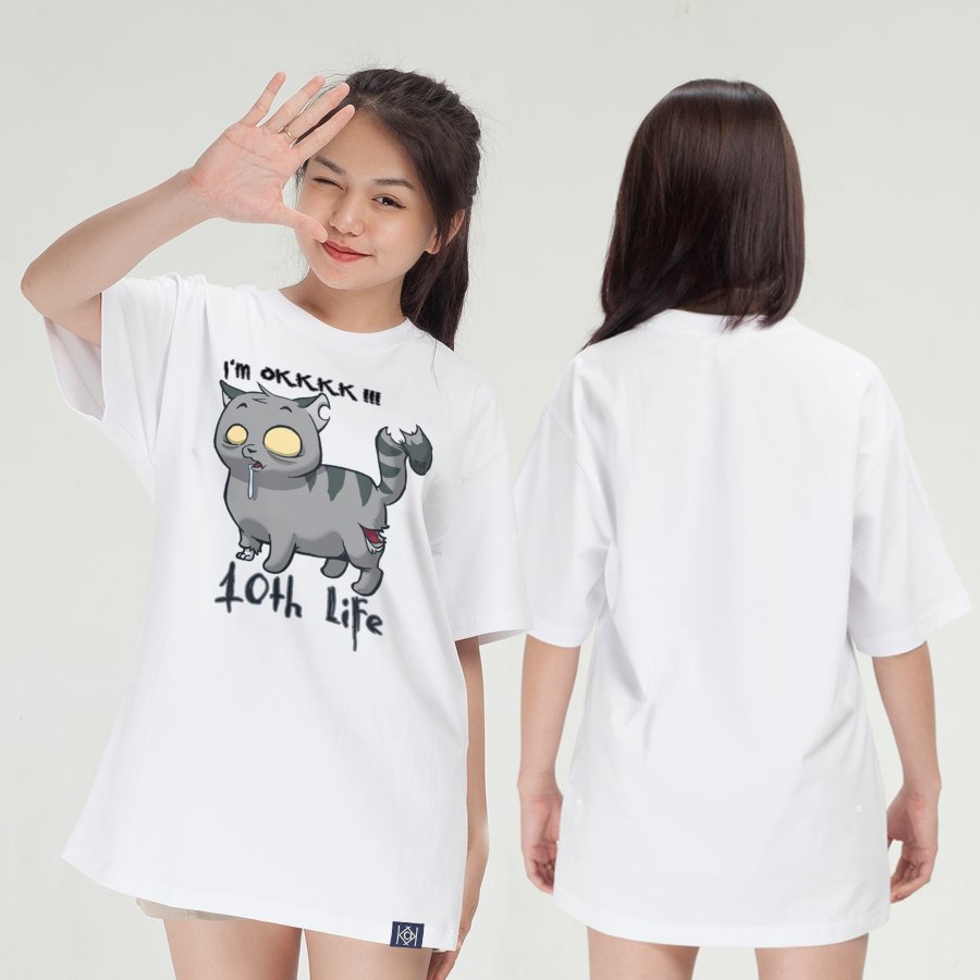 Áo form rộng Nam Nữ Đẹp In Hình Mèo Zombie chính hãng MVR Size Mỹ TT1409