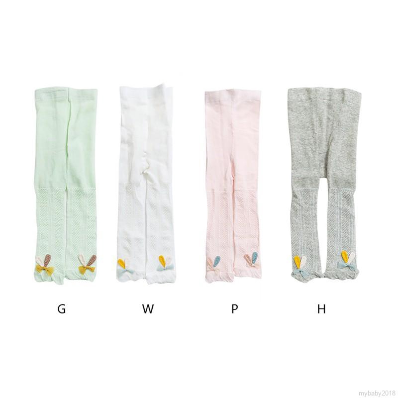 MYBABY Baby Girls Soft Pants Leggings Socks Stretchy Solid Print Trousers Bottoms